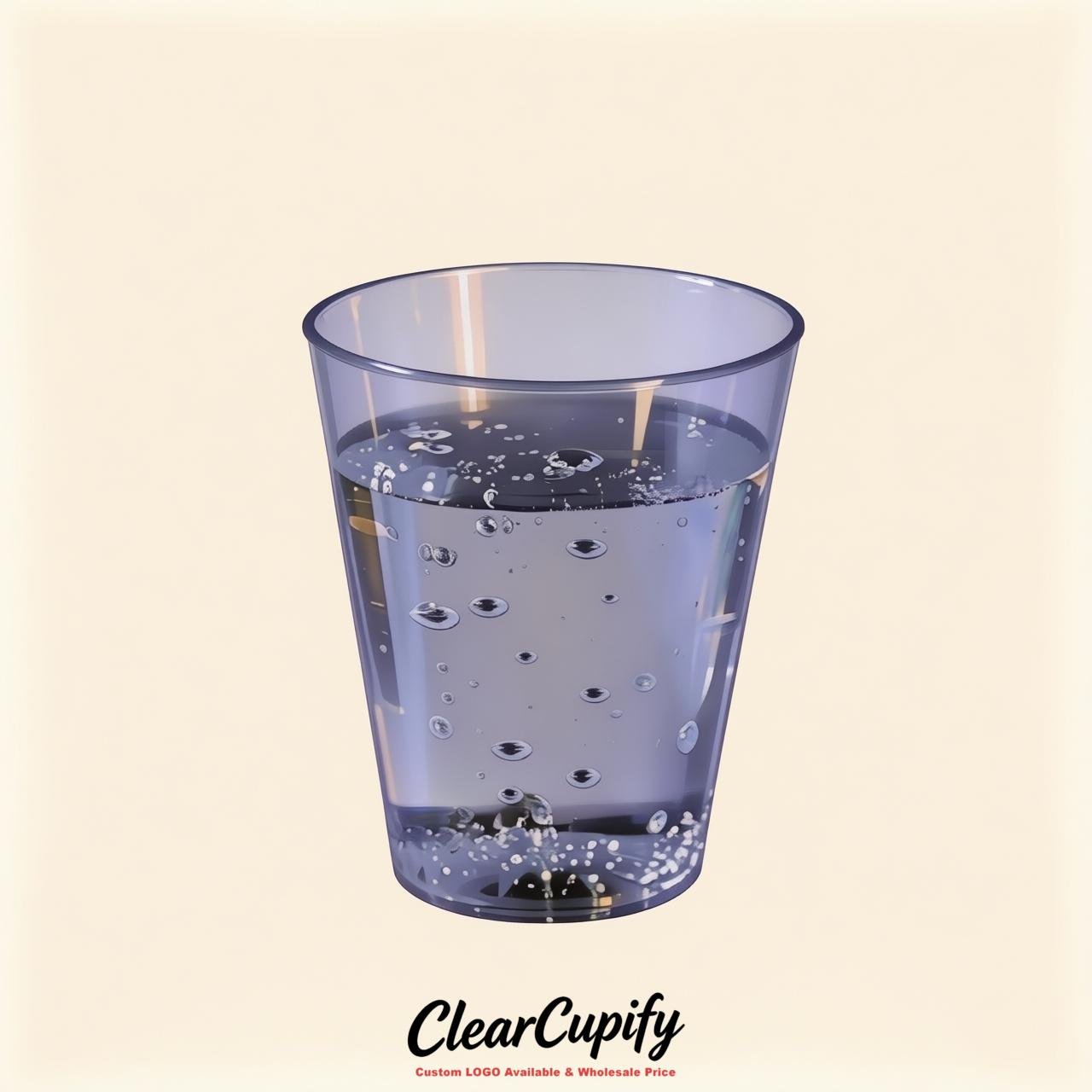 Periwinkle Clear Plastic Shot Glasses - 1.5oz & 2oz (45ml & 60ml)