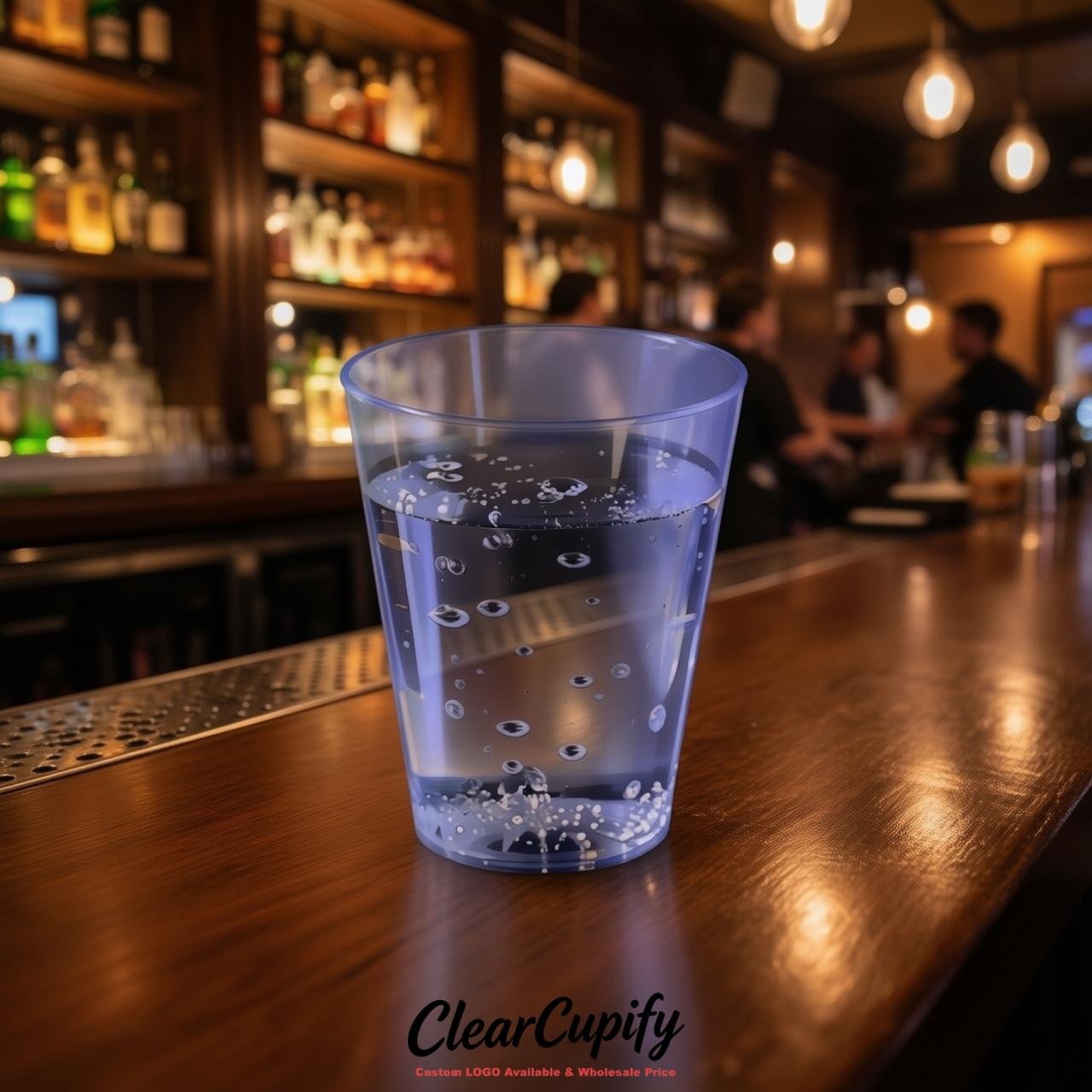 Periwinkle Clear Plastic Shot Glasses - 1.5oz & 2oz (45ml & 60ml)