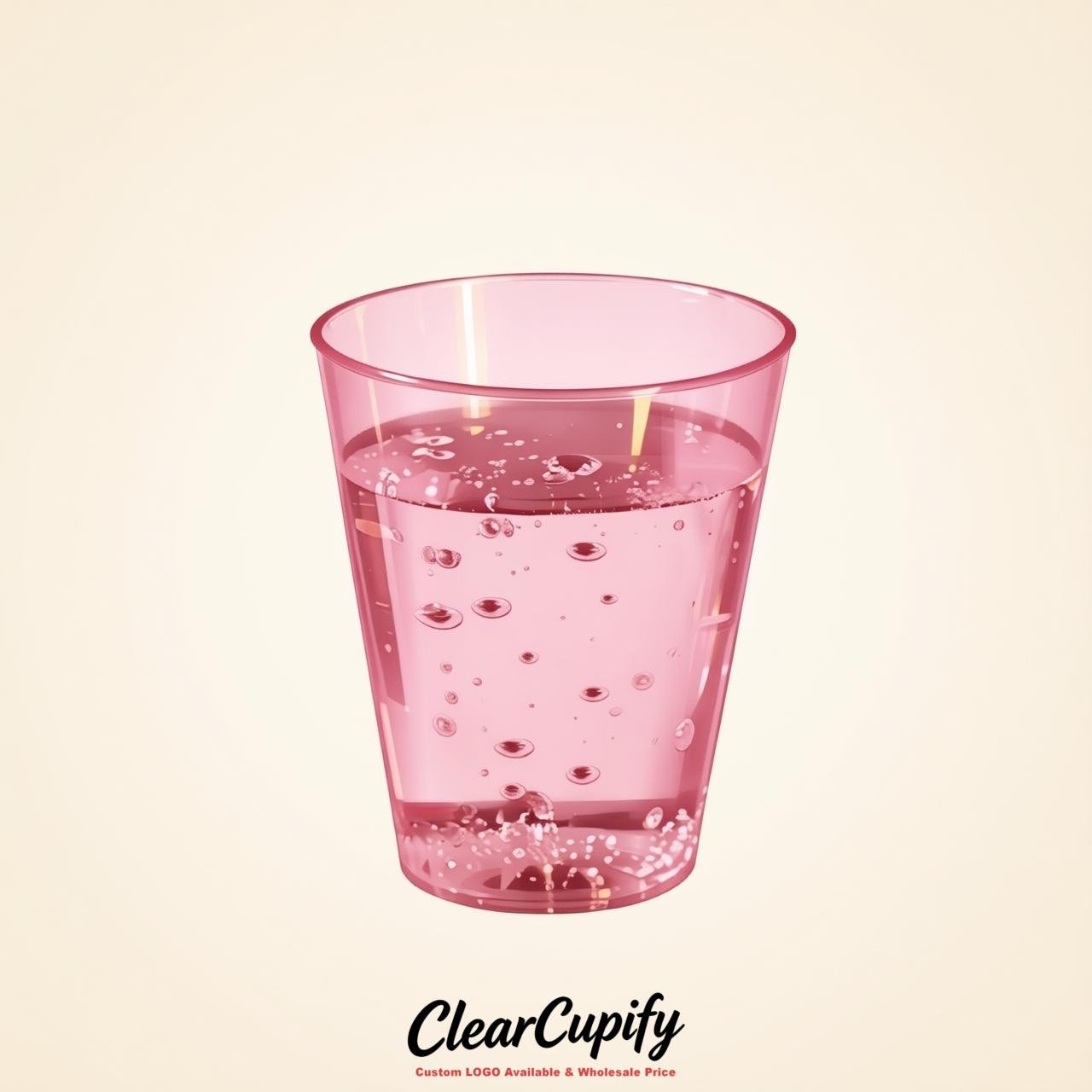 Pink Clear Plastic Shot Glasses - 1.5oz & 2oz (45ml & 60ml)