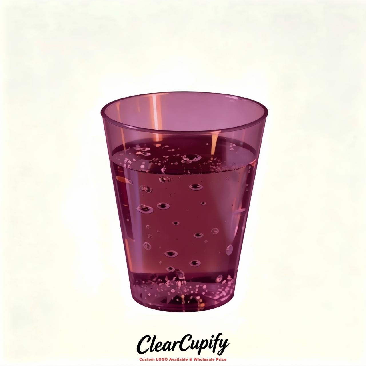 Plum Clear Plastic Shot Glasses - 1.5oz & 2oz (45ml & 60ml)