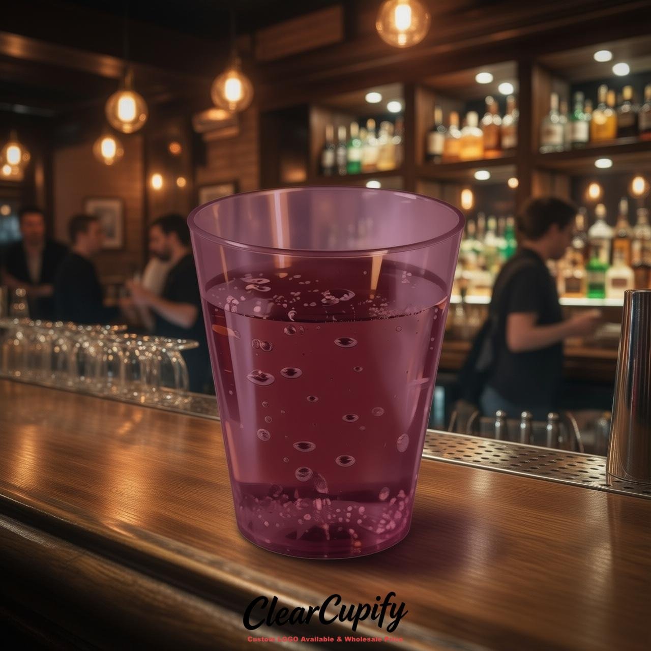 Plum Clear Plastic Shot Glasses - 1.5oz & 2oz (45ml & 60ml)