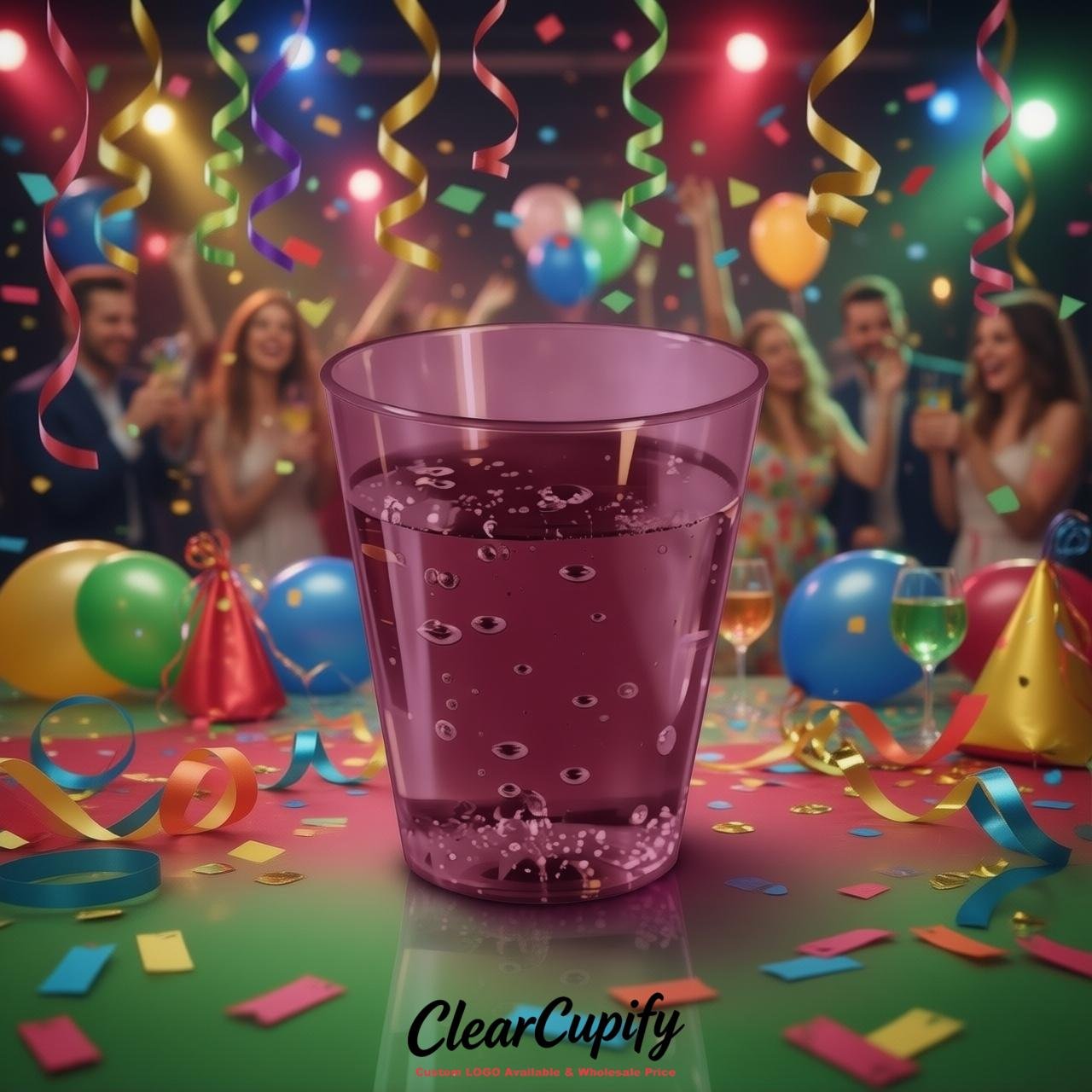 Plum Clear Plastic Shot Glasses - 1.5oz & 2oz (45ml & 60ml)