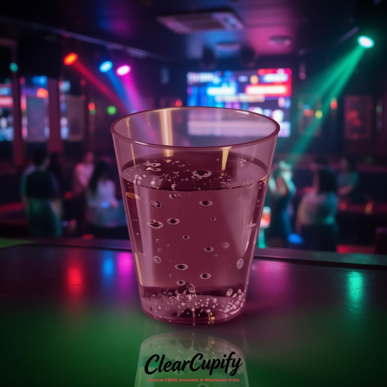 Plum Clear Plastic Shot Glasses - 1.5oz & 2oz (45ml & 60ml)