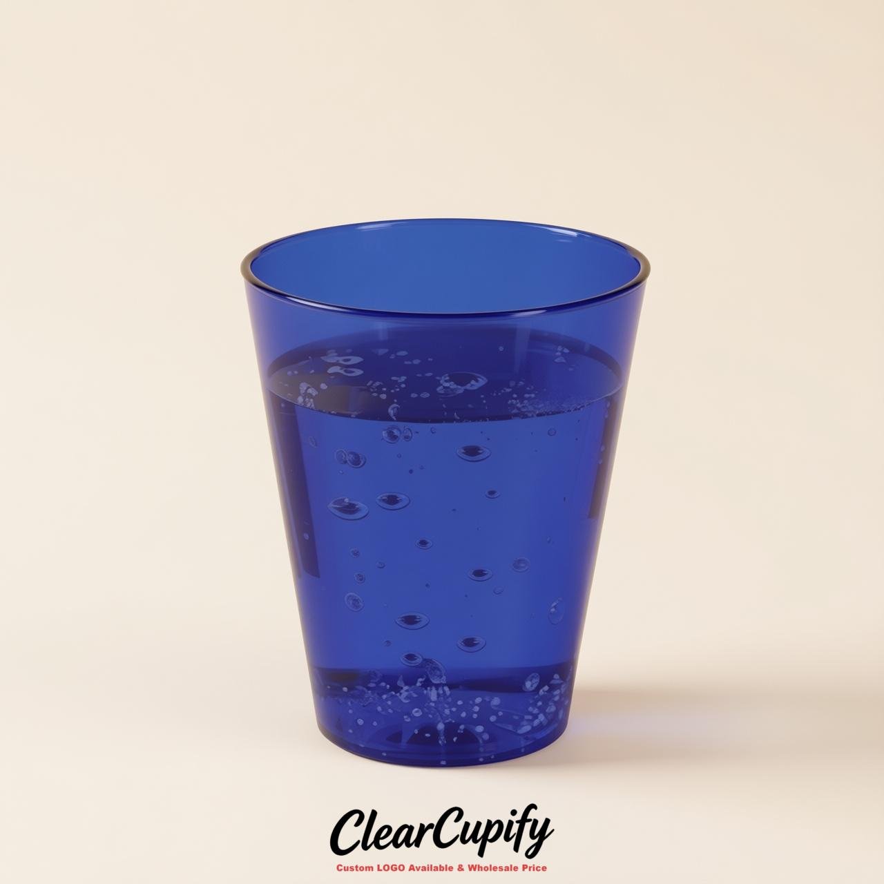 Prussian Blue Clear Plastic Shot Glasses - 1.5oz & 2oz (45ml & 60ml)