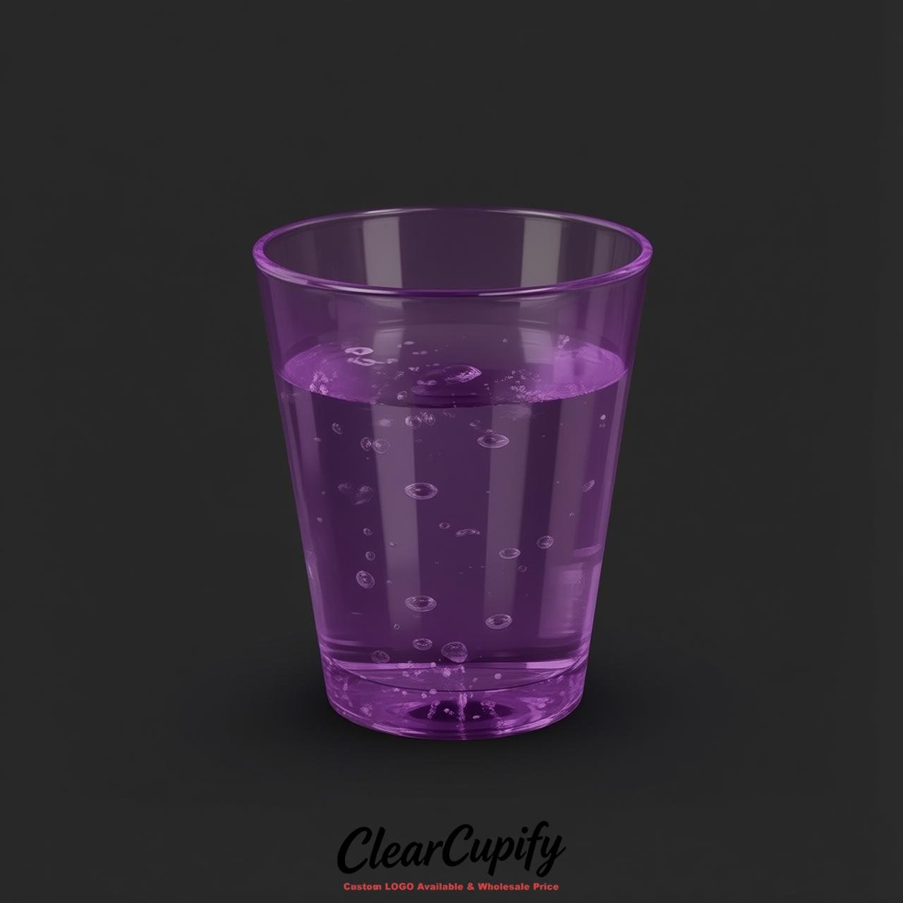 Purple Clear Plastic Shot Glasses - 1.5oz & 2oz (45ml & 60ml) Purple Clear Plastic Shot Glasses - 1.5oz & 2oz (45ml & 60ml)