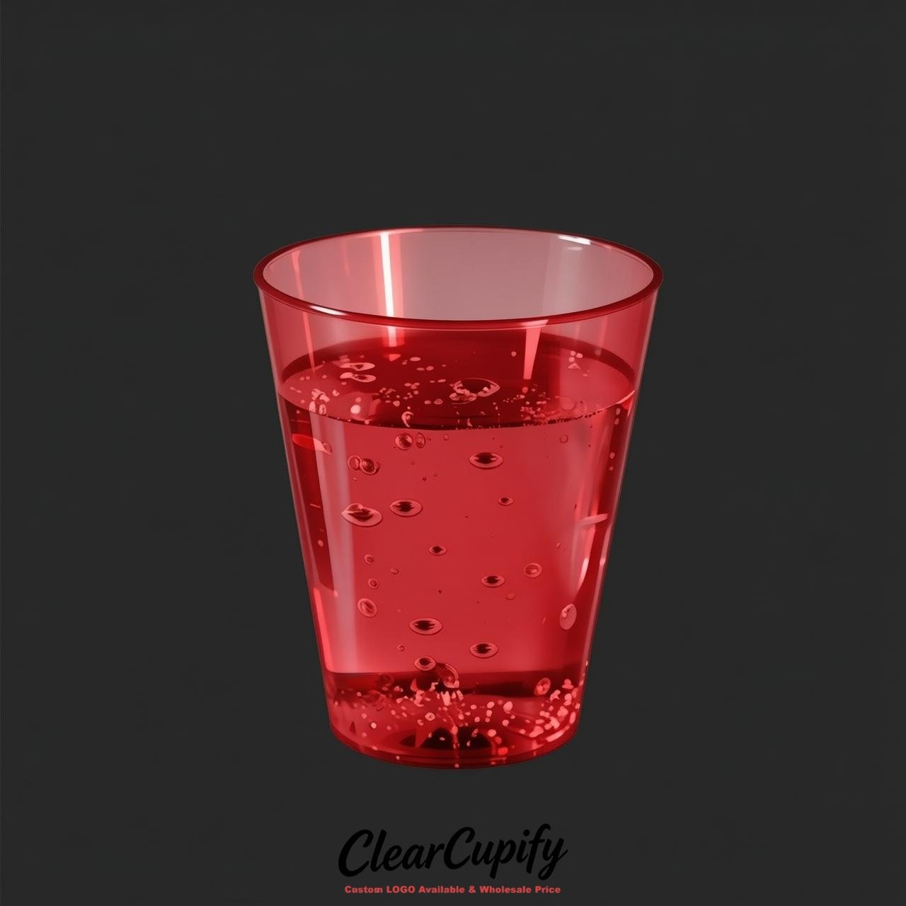 Red Clear Plastic Shot Glasses - 1.5oz & 2oz (45ml & 60ml)