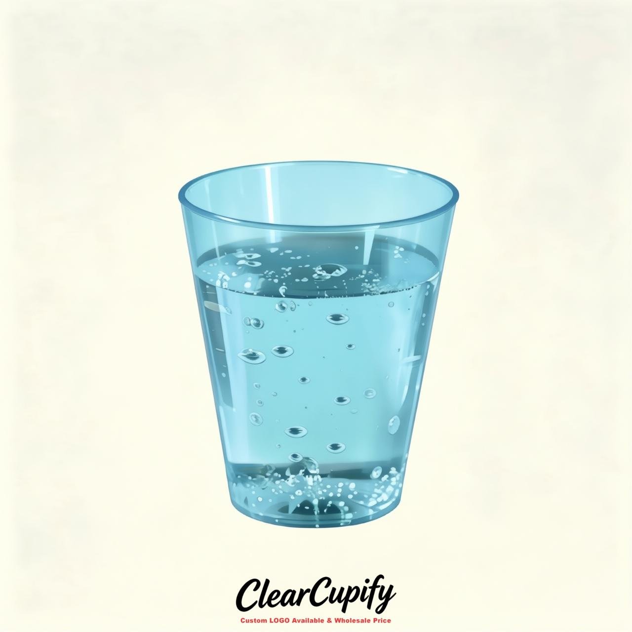 Robin Egg Blue Clear Plastic Shot Glasses - 1.5oz & 2oz (45ml & 60ml)