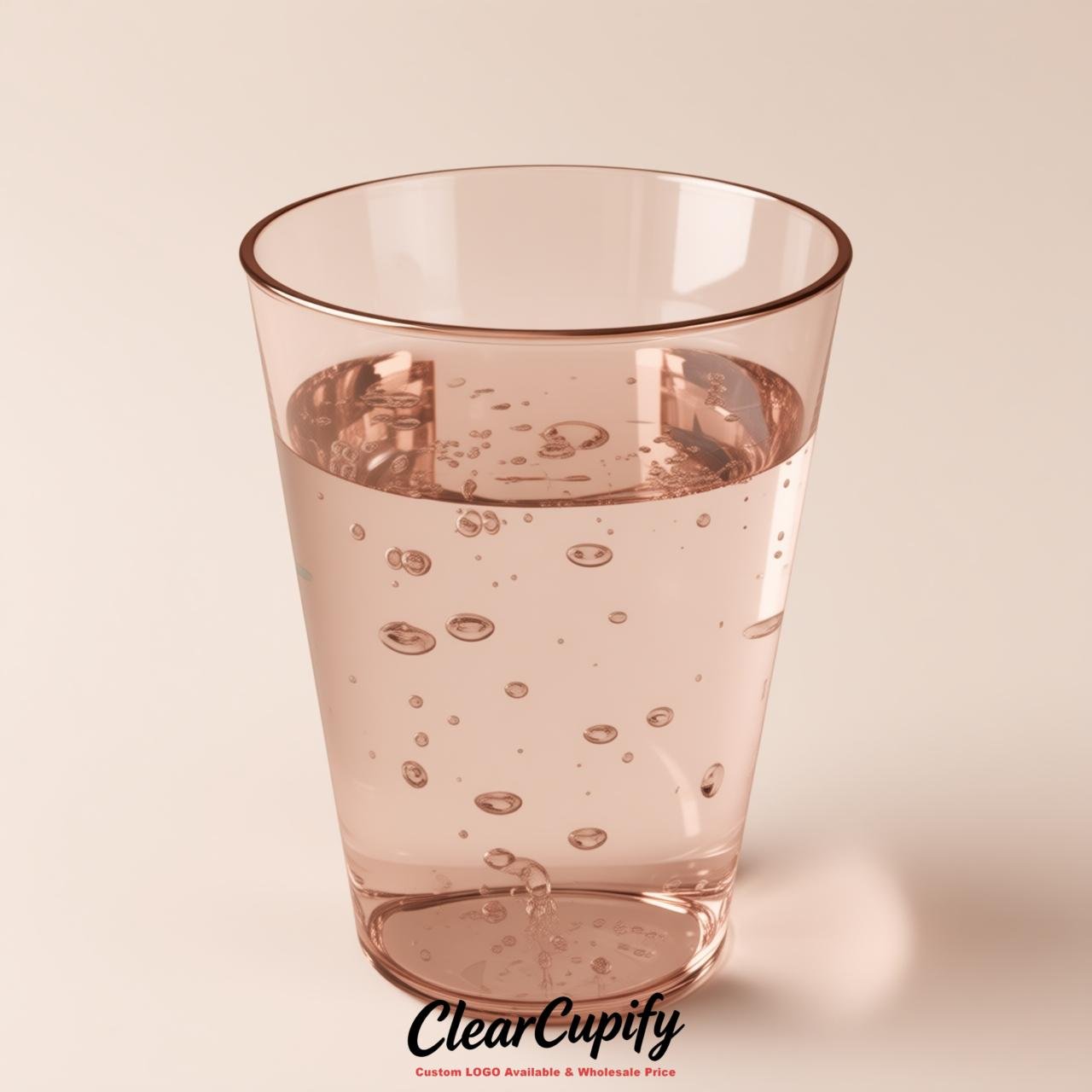 Rose Gold Clear Plastic Shot Glasses - 1.5oz & 2oz (45ml & 60ml)