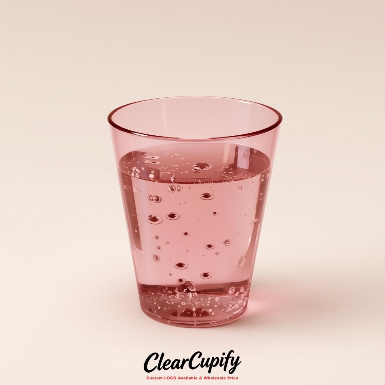 Rose Pink Clear Plastic Shot Glasses - 1.5oz & 2oz (45ml & 60ml)