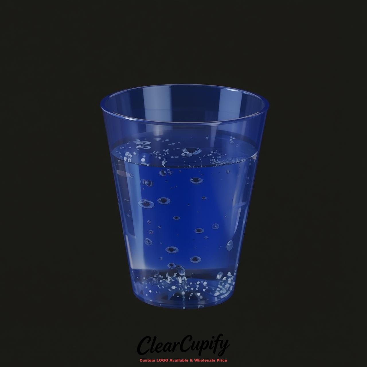 Royal Blue Clear Plastic Shot Glasses - 1.5oz & 2oz (45ml & 60ml)