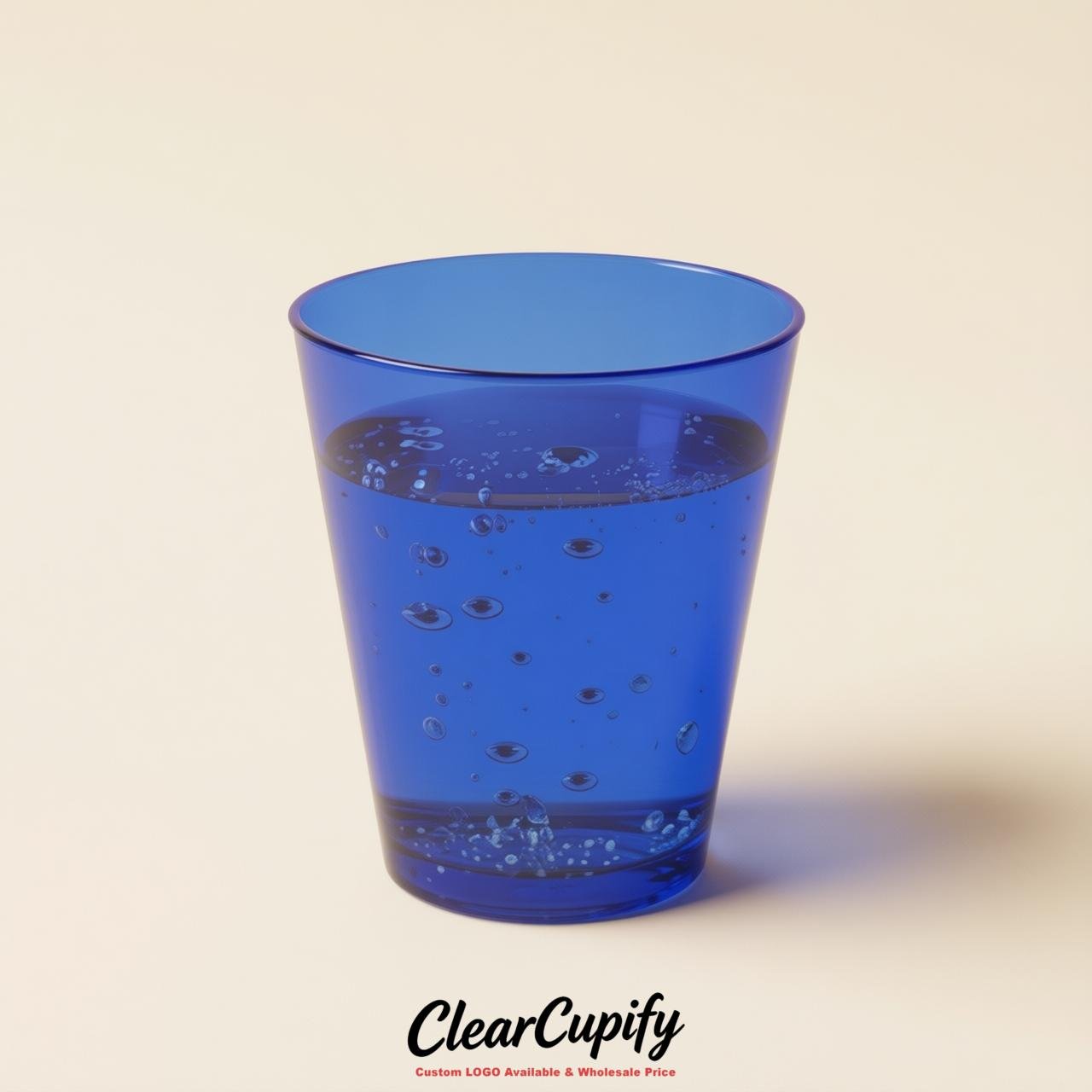 Royal Blue Clear Plastic Shot Glasses - 1.5oz & 2oz (45ml & 60ml)