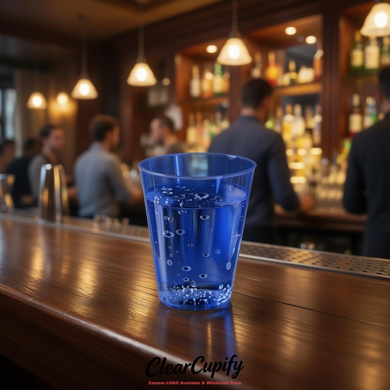 Royal Blue Clear Plastic Shot Glasses - 1.5oz & 2oz (45ml & 60ml)