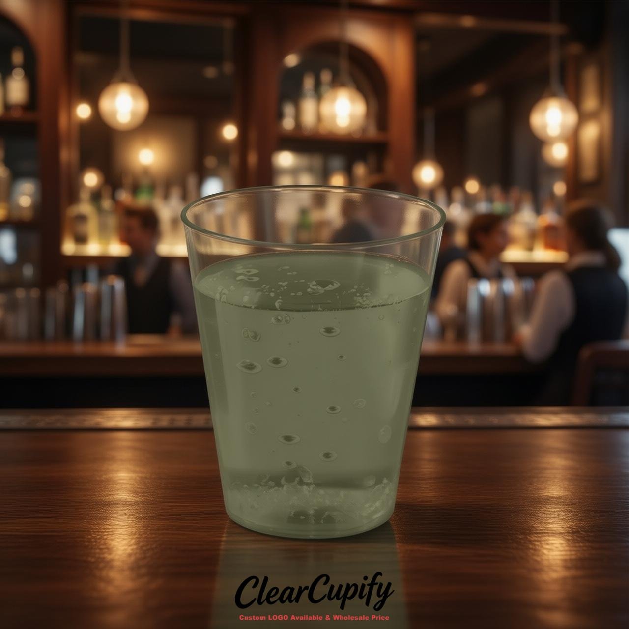 Sage Green Clear Plastic Shot Glasses - 1.5oz & 2oz (45ml & 60ml)