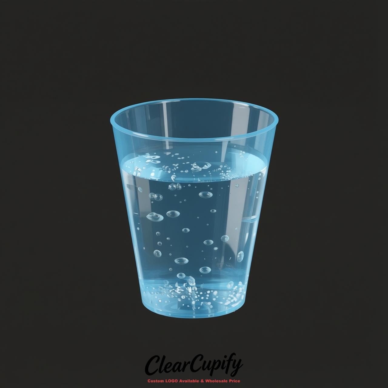 Sky Blue Clear Plastic Shot Glasses - 1.5oz & 2oz (45ml & 60ml)
