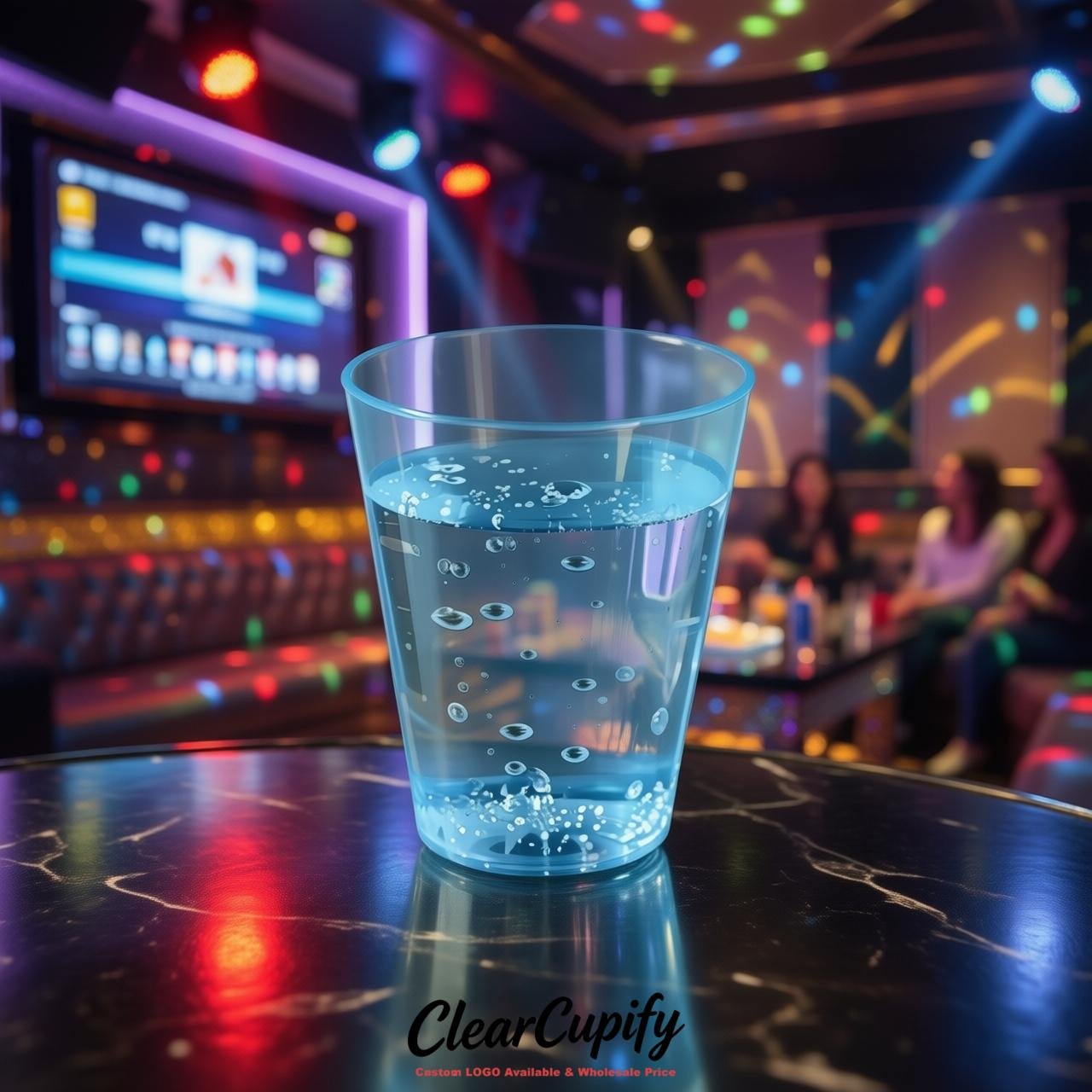 Sky Blue Clear Plastic Shot Glasses - 1.5oz & 2oz (45ml & 60ml)