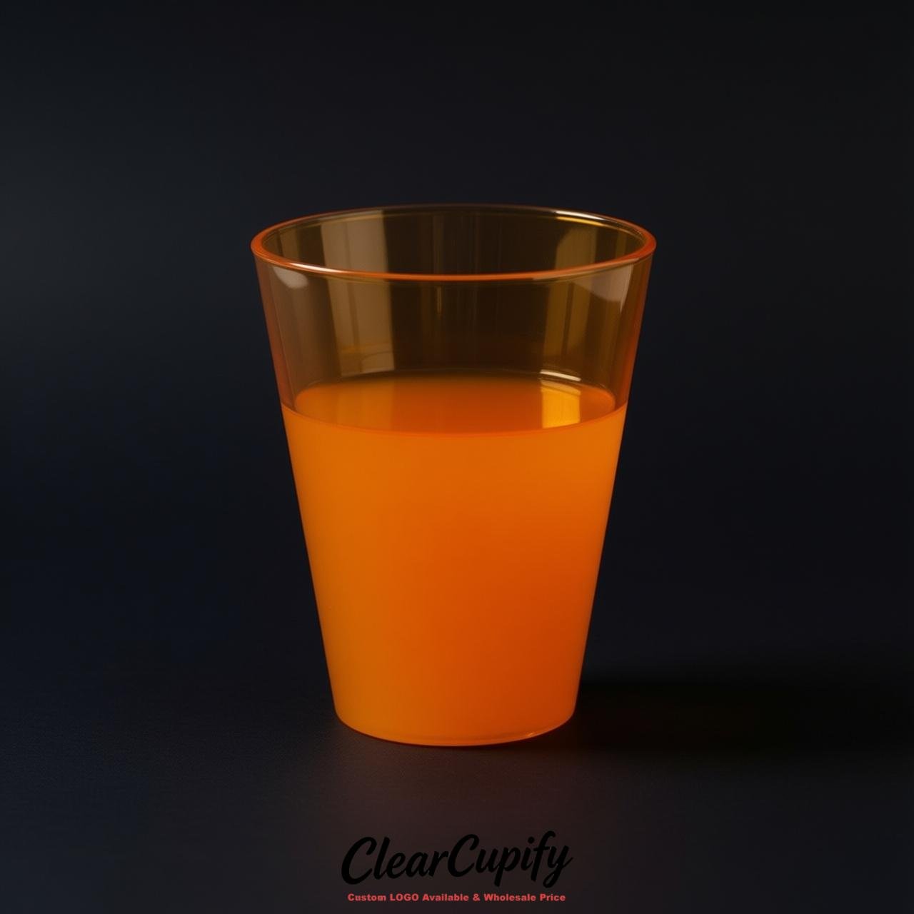 Tangerine Clear Plastic Shot Glasses - 1.5oz & 2oz (45ml & 60ml) Tangerine Clear Plastic Shot Glasses - 1.5oz & 2oz (45ml & 60ml)