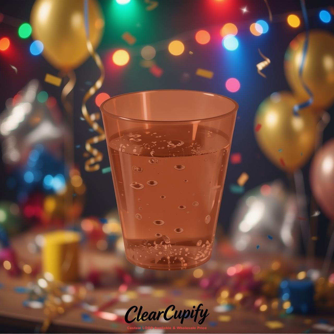 Terracotta Clear Plastic Shot Glasses - 1.5oz & 2oz (45ml & 60ml)