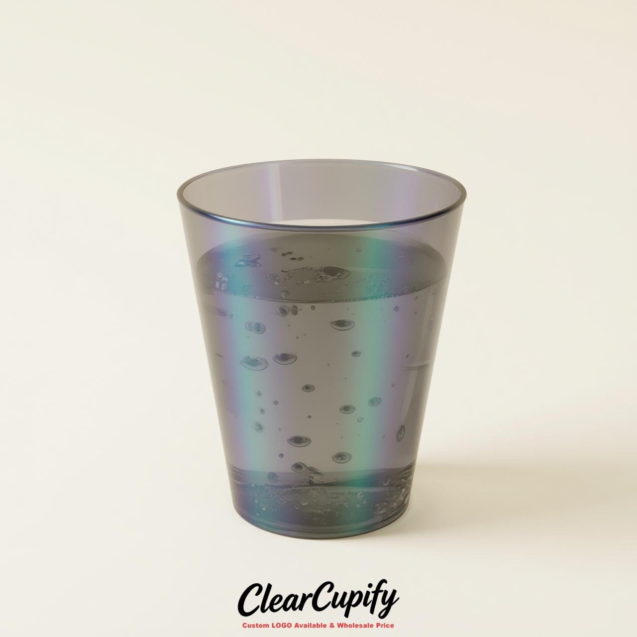 Aurora Gray Clear Plastic Shot Glasses - 1.5oz & 2oz (45ml & 60ml)