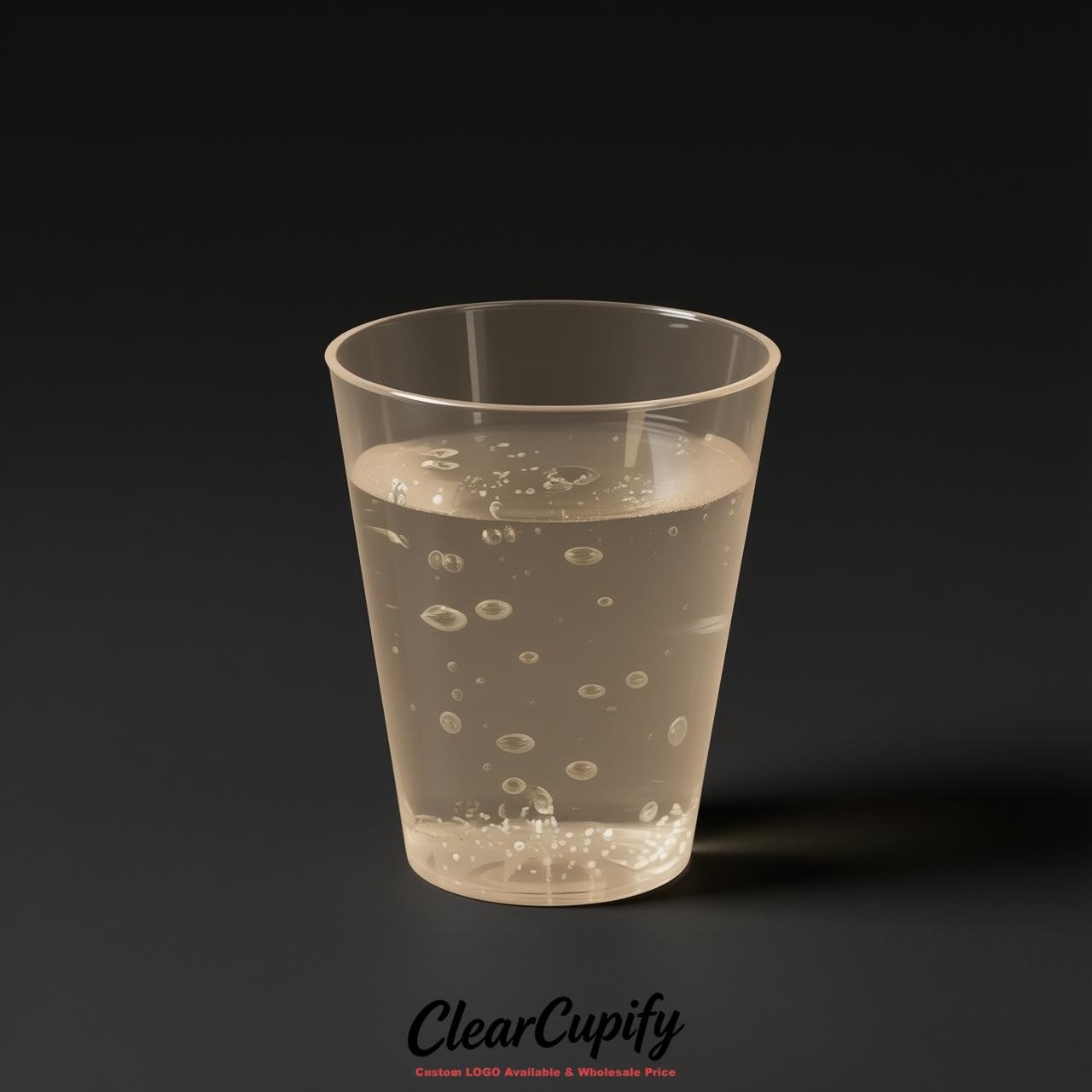 Beige Clear Plastic Shot Glasses - 1.5oz & 2oz (45ml & 60ml)