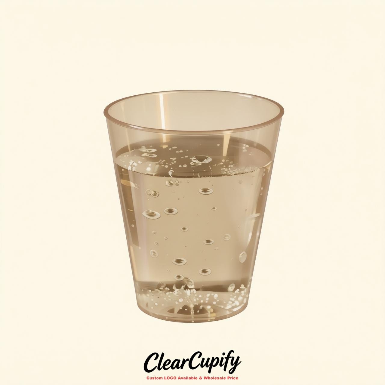 Beige Clear Plastic Shot Glasses - 1.5oz & 2oz (45ml & 60ml)