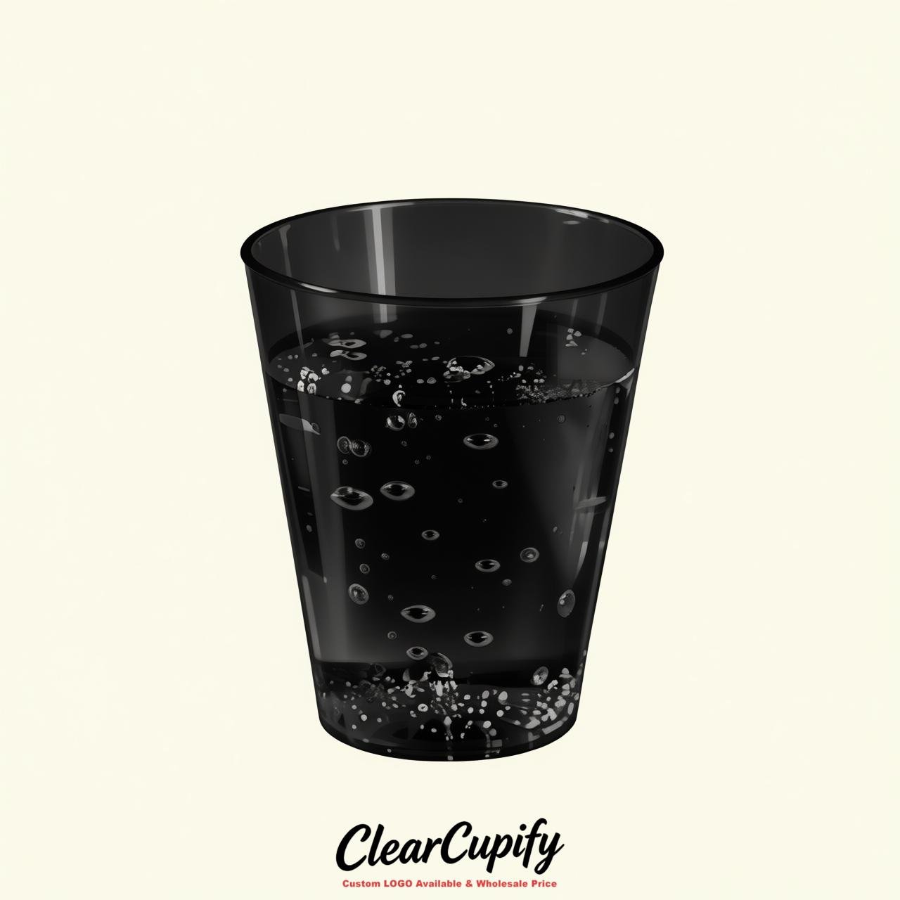 Black Clear Plastic Shot Glasses - 1.5oz & 2oz (45ml & 60ml)