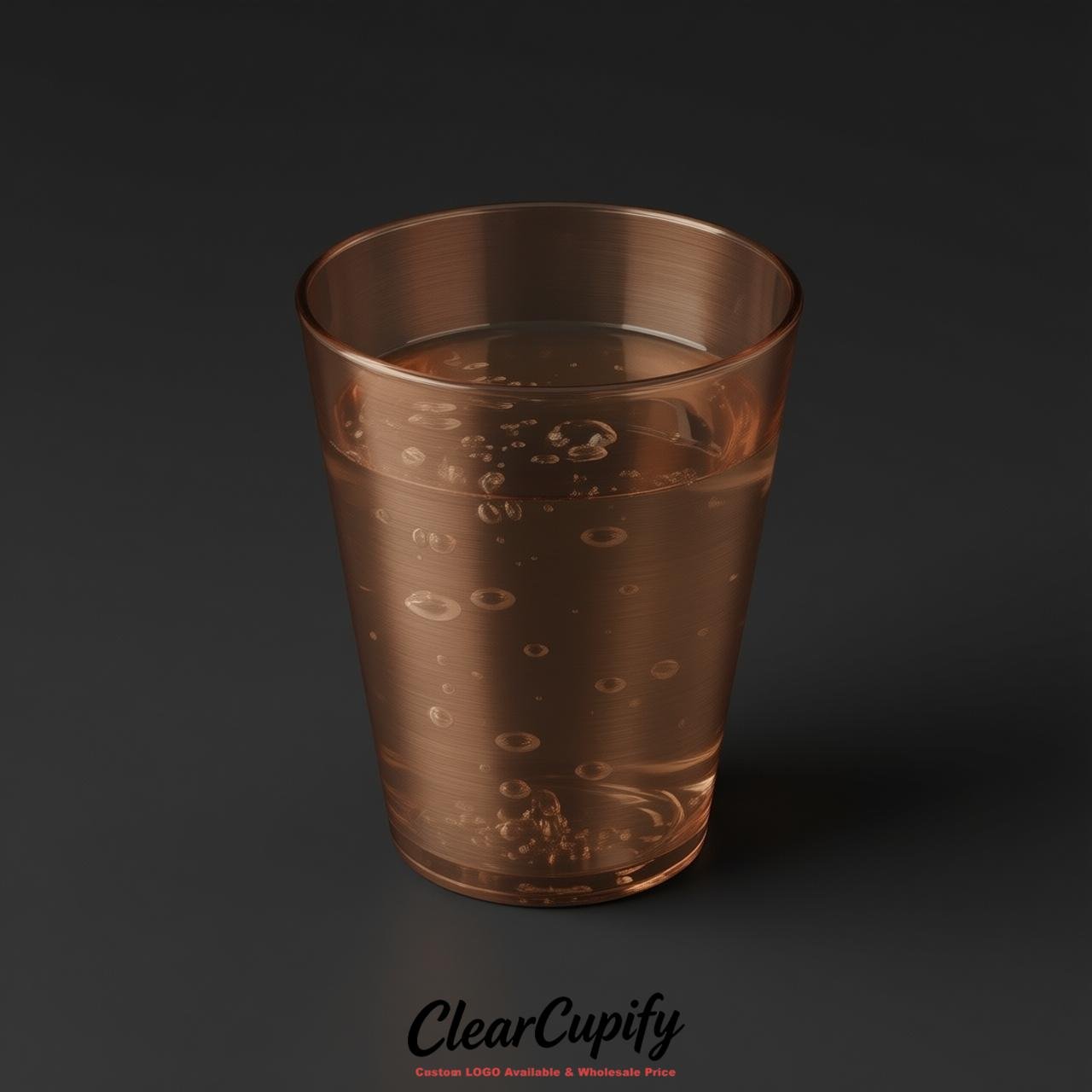 Bronze Clear Plastic Shot Glasses - 1.5oz & 2oz (45ml & 60ml)