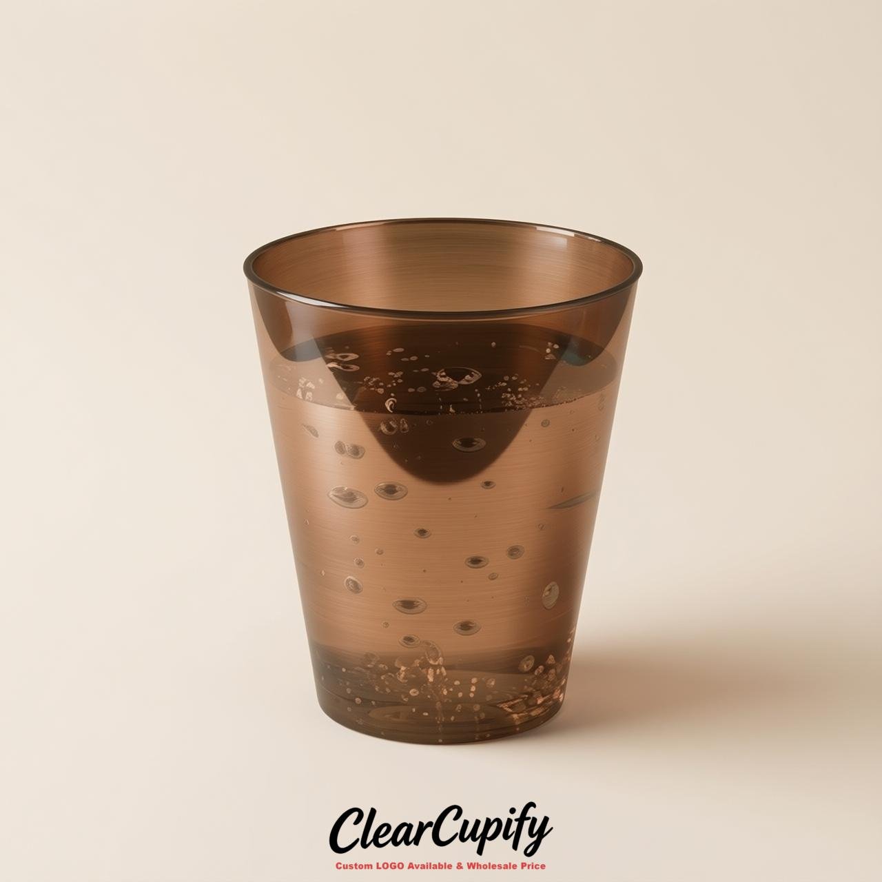 Bronze Clear Plastic Shot Glasses - 1.5oz & 2oz (45ml & 60ml)
