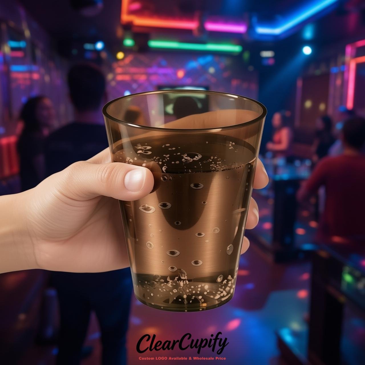 Bronze Clear Plastic Shot Glasses - 1.5oz & 2oz (45ml & 60ml)