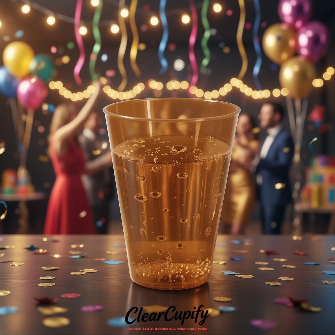 Caramel Clear Plastic Shot Glasses - 1.5oz & 2oz (45ml & 60ml)