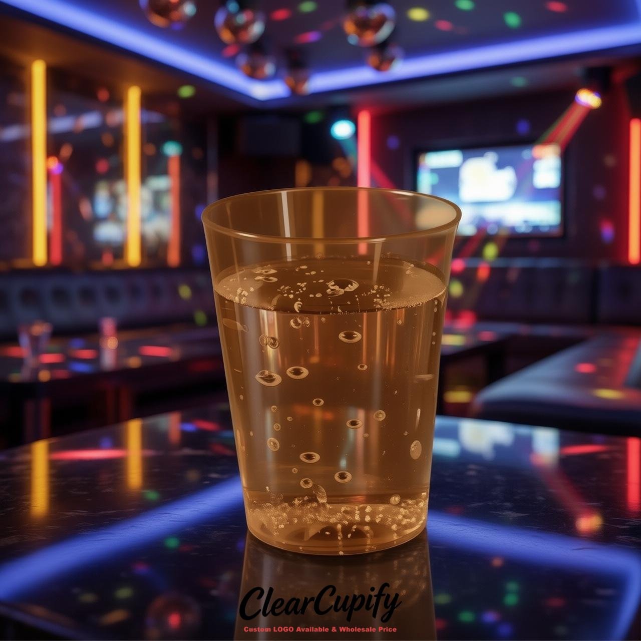 Caramel Clear Plastic Shot Glasses - 1.5oz & 2oz (45ml & 60ml)