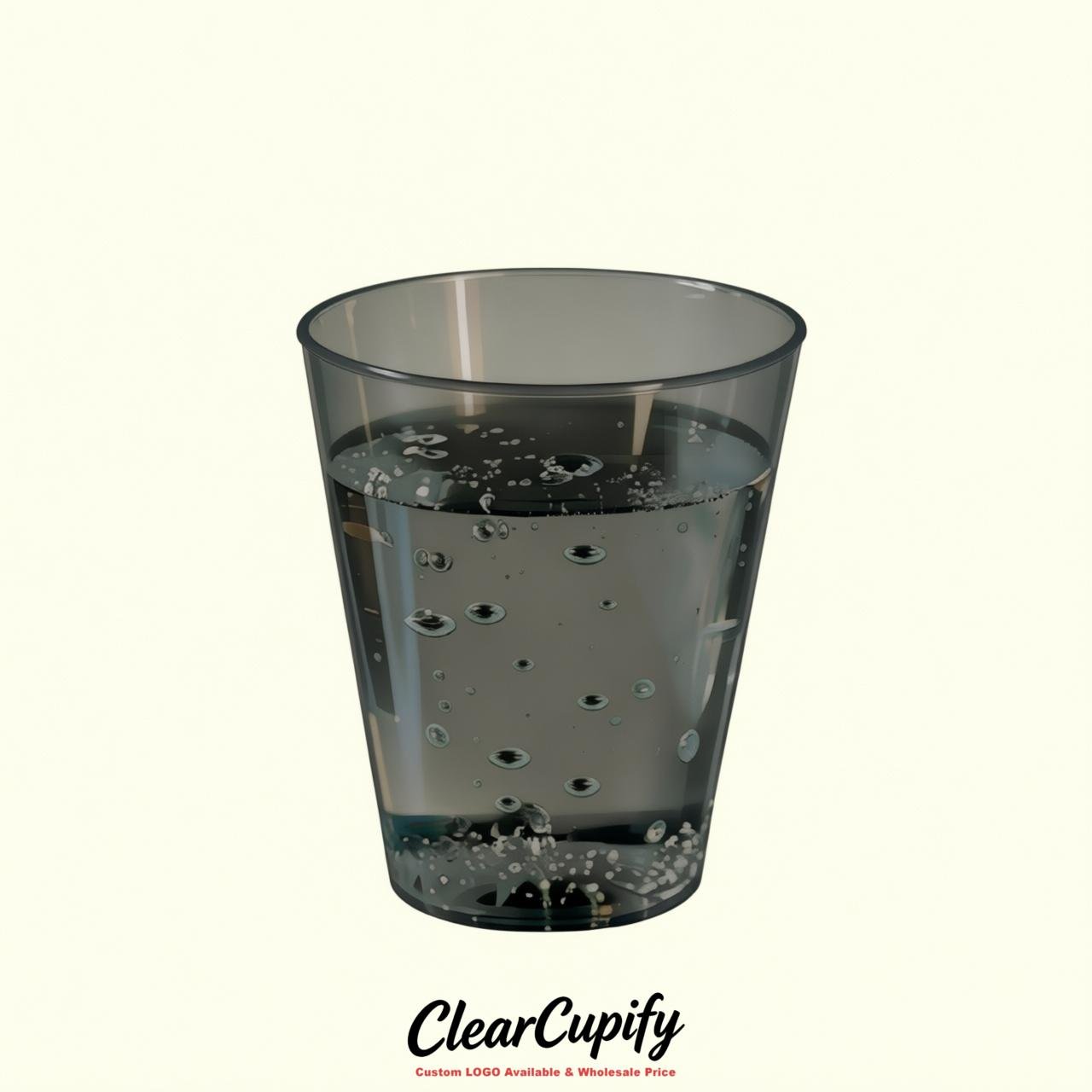Charcoal Clear Plastic Shot Glasses - 1.5oz & 2oz (45ml & 60ml)