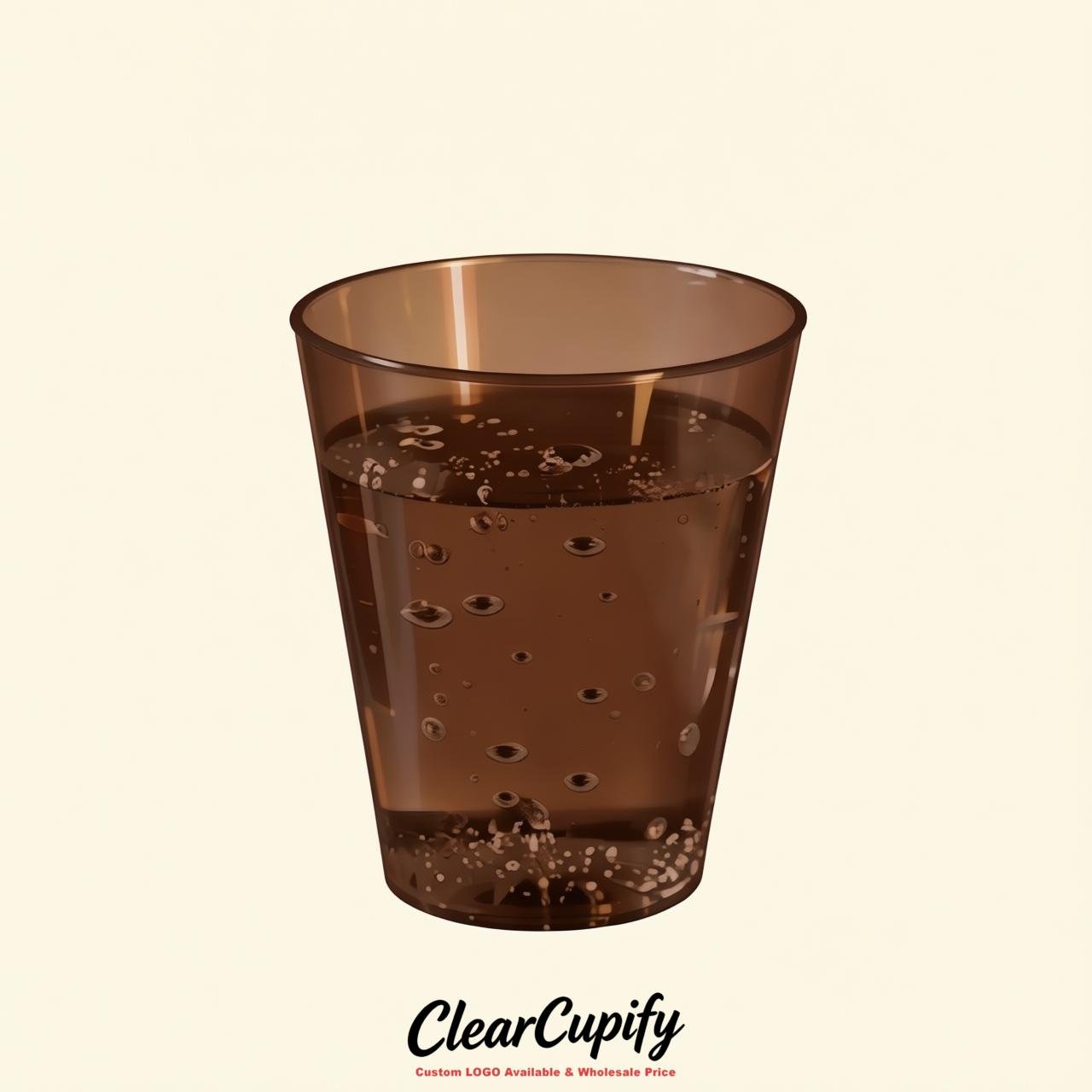 Chocolate Clear Plastic Shot Glasses - 1.5oz & 2oz (45ml & 60ml)