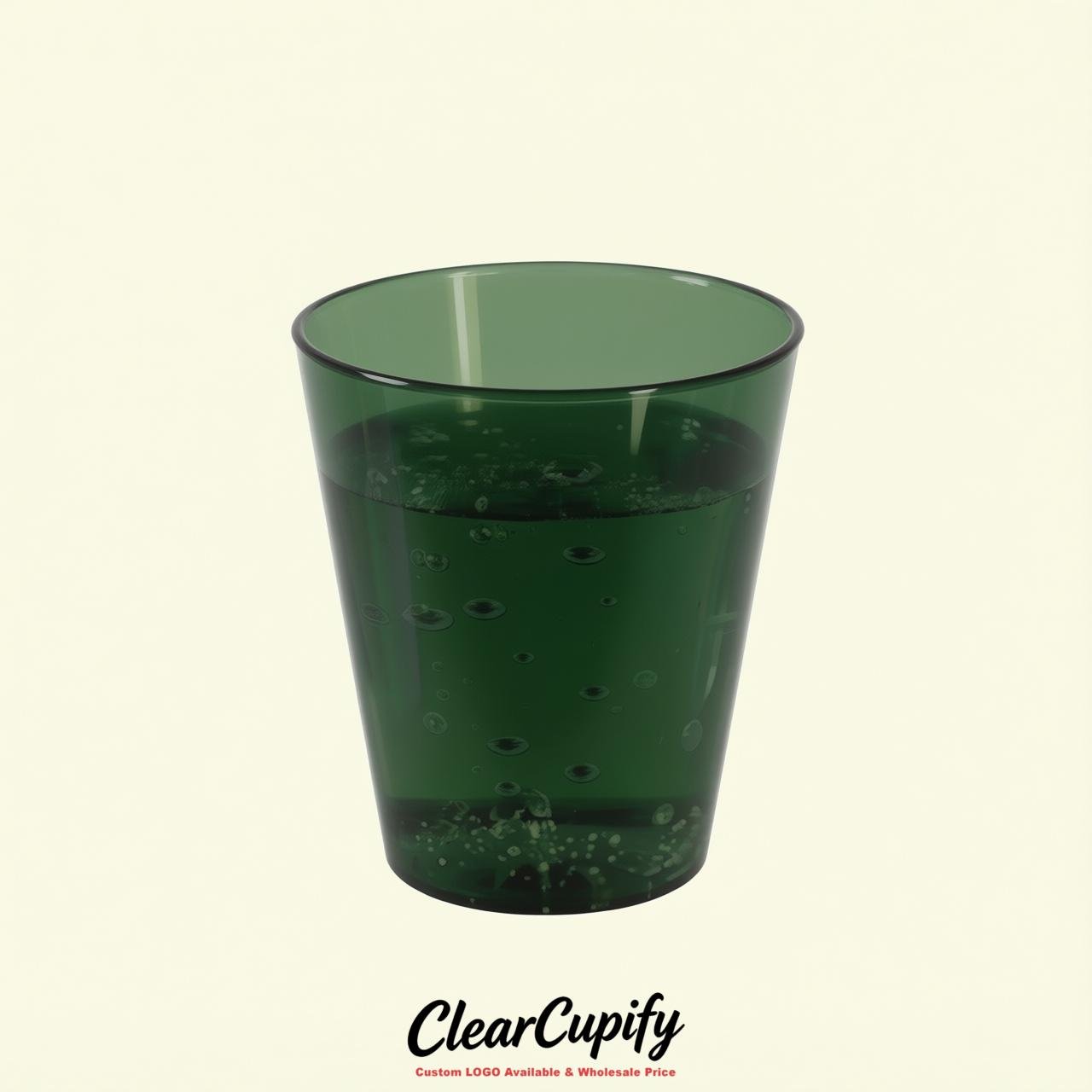 Dark Green Clear Plastic Shot Glasses - 1.5oz & 2oz (45ml & 60ml)
