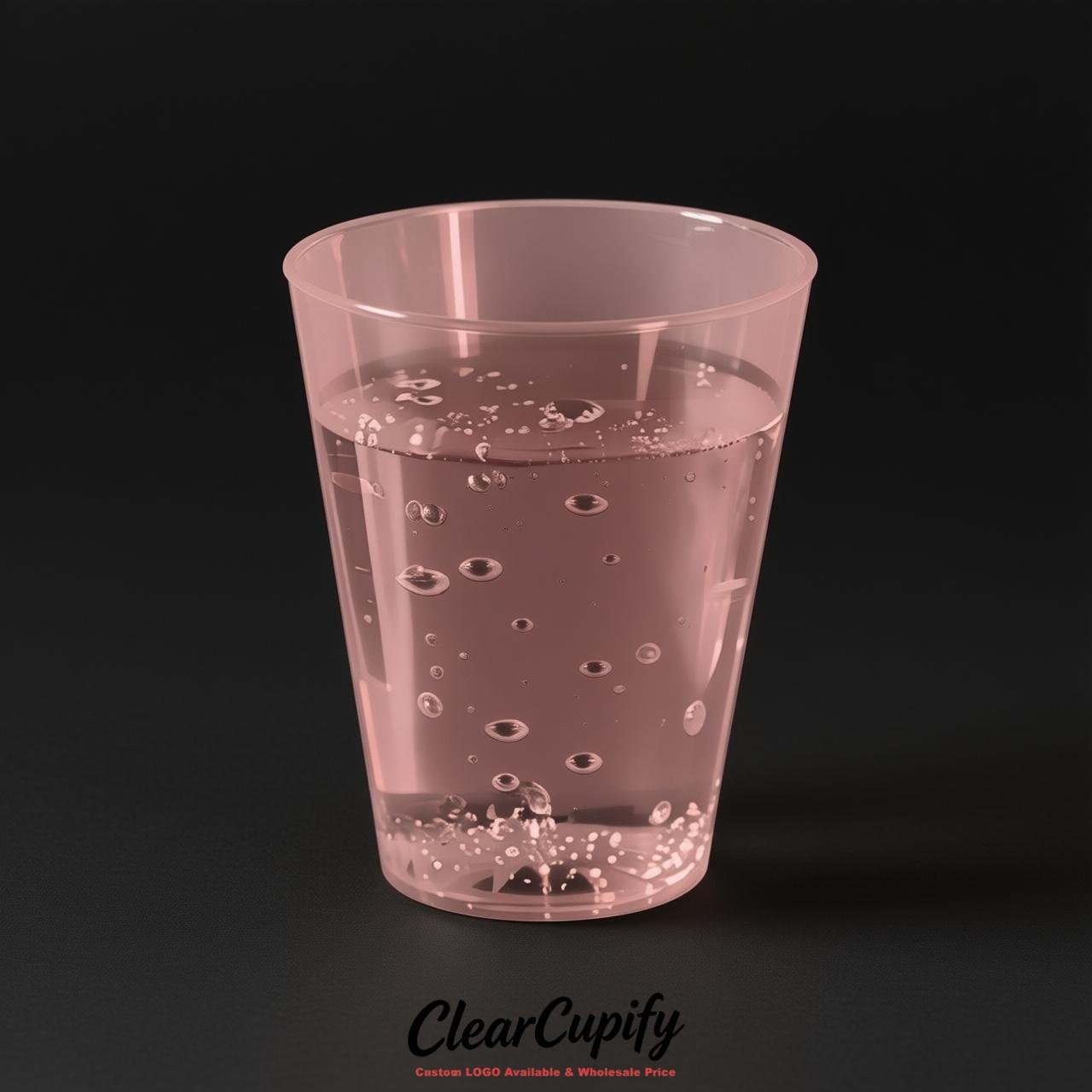 Dusty Pink Clear Plastic Shot Glasses - 1.5oz & 2oz (45ml & 60ml)