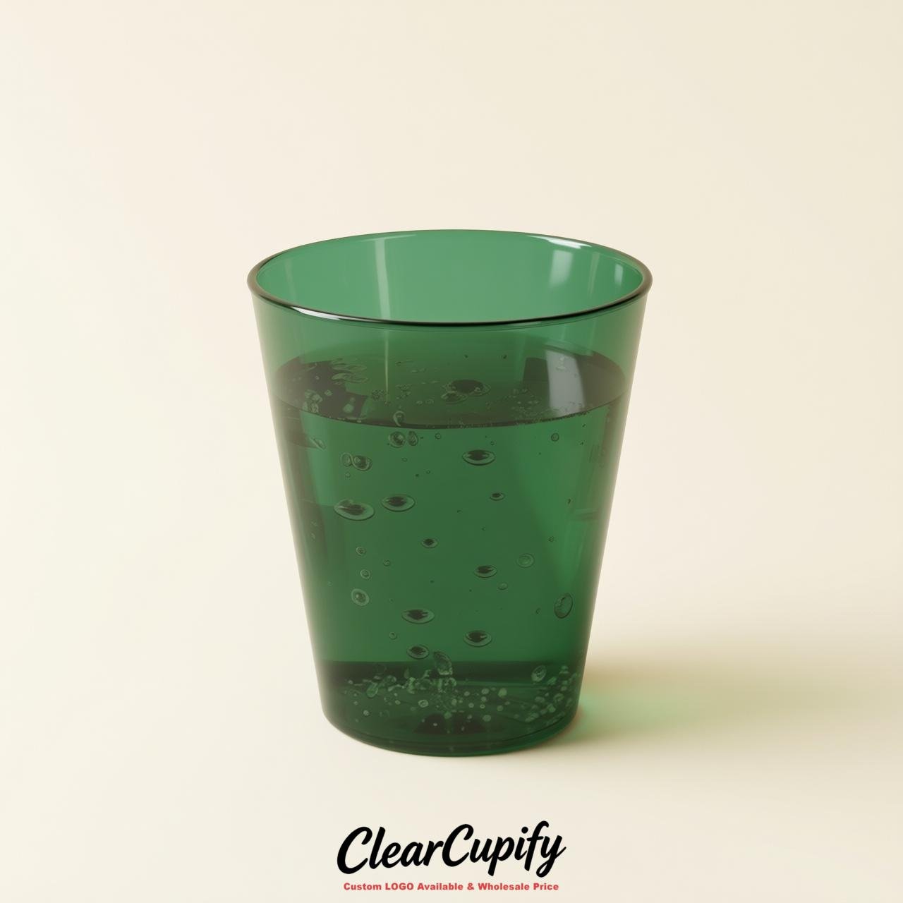 Forest Green Clear Plastic Shot Glasses - 1.5oz & 2oz (45ml & 60ml)