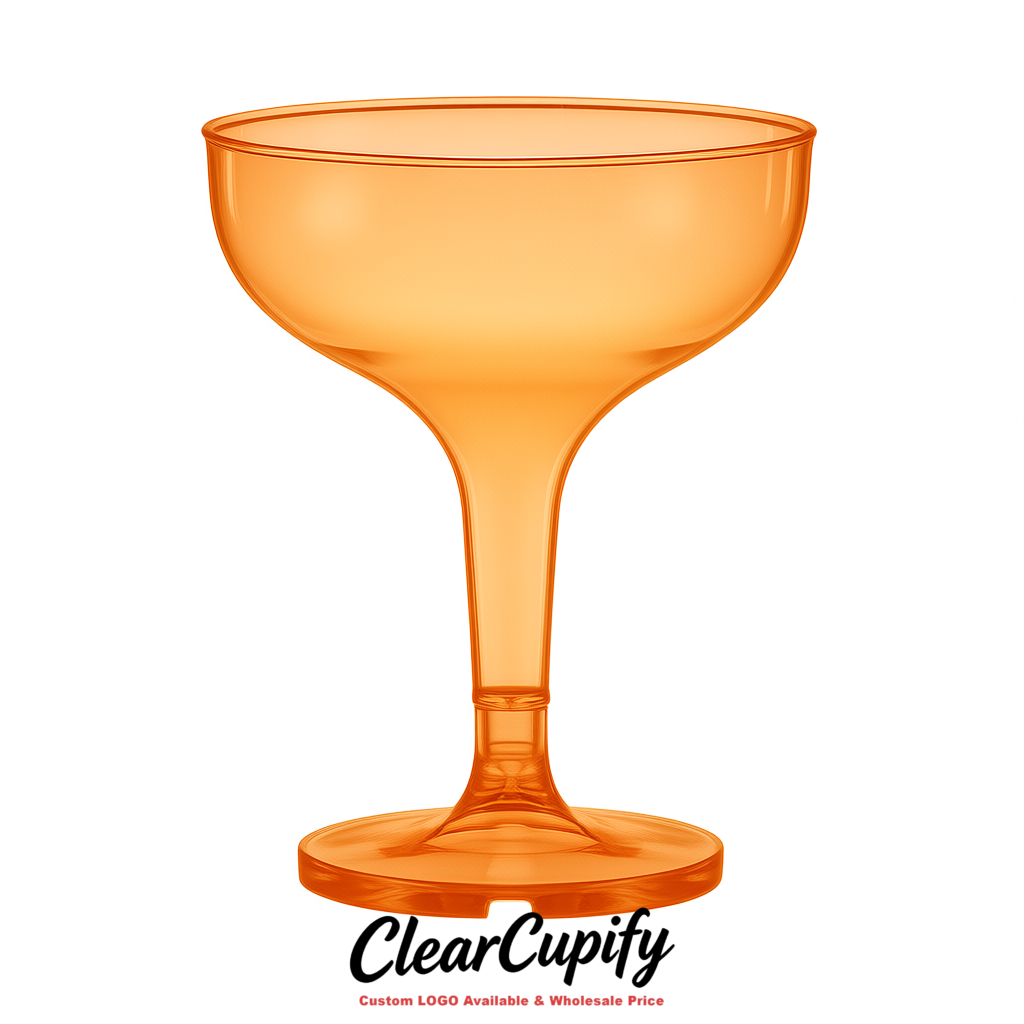 Apricot 5oz Stackable Plastic Martini Glasses 4.13x3.14 inches/10.5x8 cm For Champagne Tower
