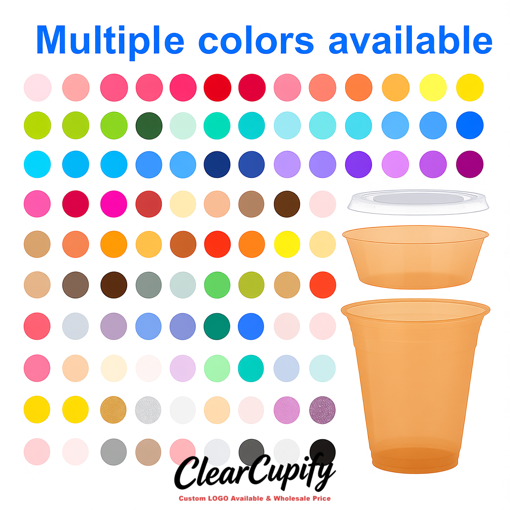 Apricot 12 oz Disposable Plastic Parfait Cups with Insert & Flat lids 3.85 x 2.1 x 4 inches