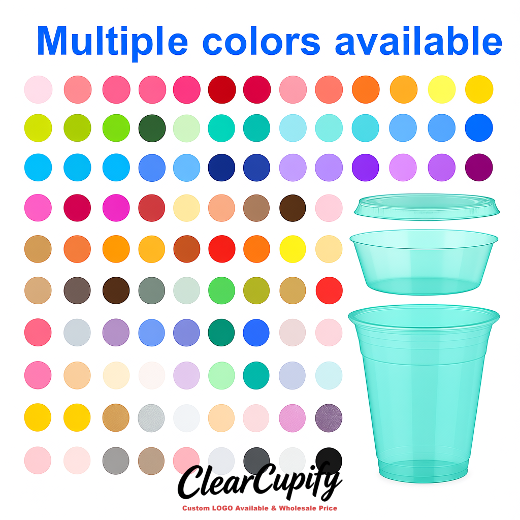 Aquamarine 12 oz Disposable Plastic Parfait Cups with Insert & Flat lids 3.85 x 2.1 x 4 inches
