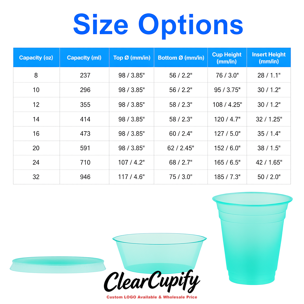 Aquamarine 12 oz Disposable Plastic Parfait Cups with Insert & Flat lids 3.85 x 2.1 x 4 inches