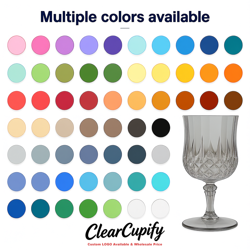 Aurora Gray 7oz Acrylic Plastic Wine Goblets - 2.7 x 6.7 inches Party & Wedding Wine Glasses