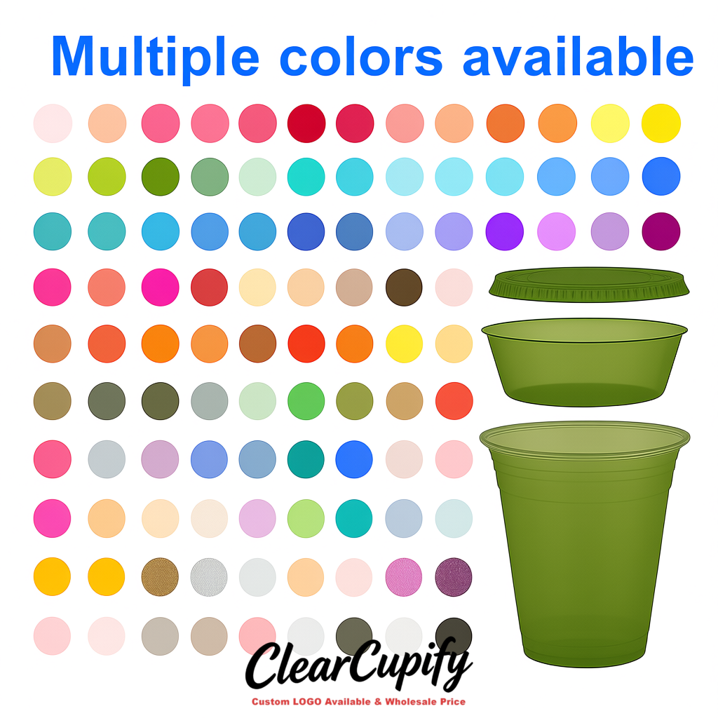 Avocado Green 12 oz Disposable Plastic Parfait Cups with Insert & Flat lids 3.85 x 2.1 x 4 inches