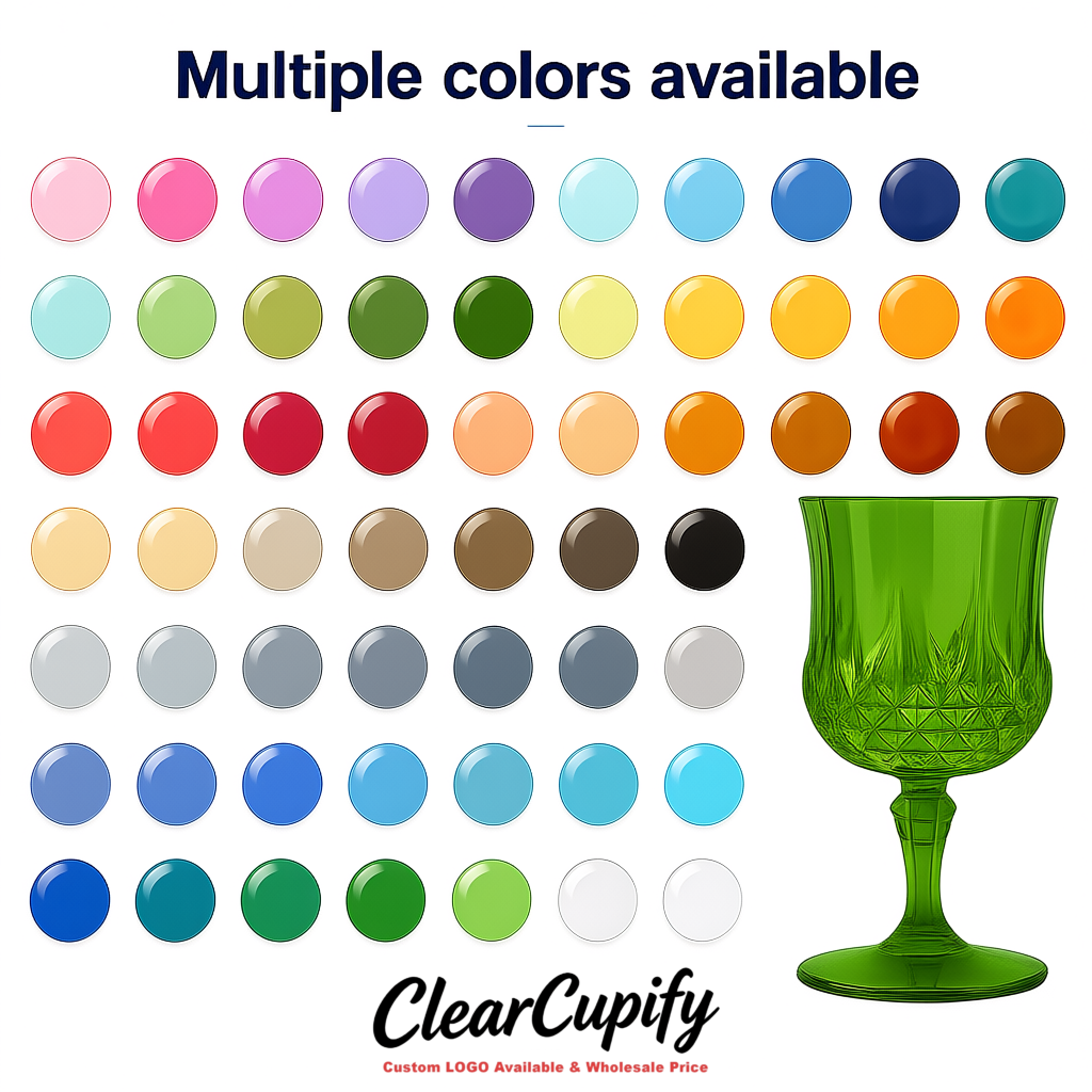 Avocado Green 7oz Acrylic Plastic Wine Goblets - 2.7 x 6.7 inches Party & Wedding Wine Glasses