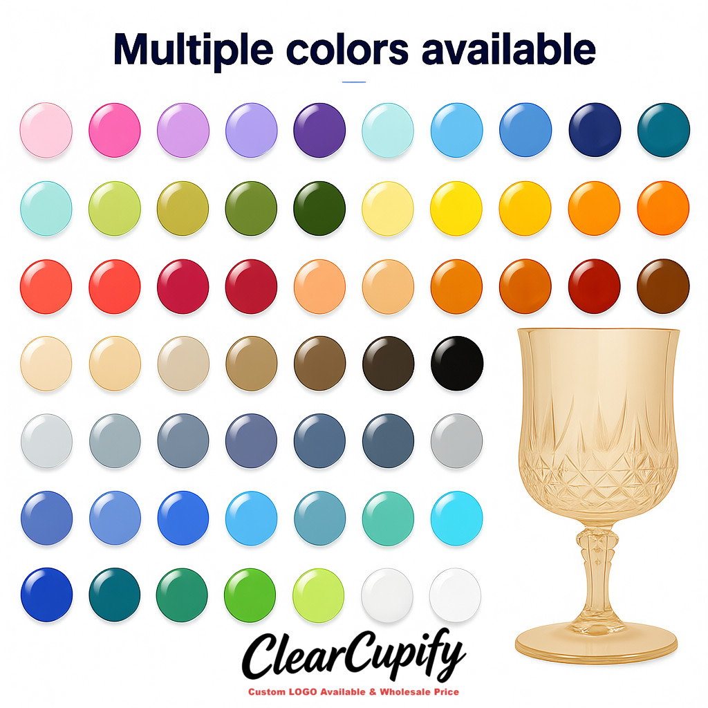 Beige 7oz Acrylic Plastic Wine Goblets - 2.7 x 6.7 inches Party & Wedding Wine Glasses