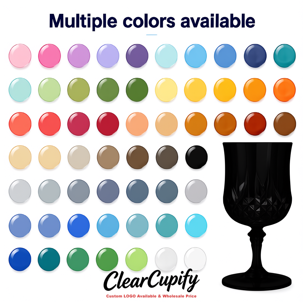 Black 7oz Acrylic Plastic Wine Goblets - 2.7 x 6.7 inches Party & Wedding Wine Glasses Black 7oz Acrylic Plastic Wine Goblets - 2.7 x 6.7 inches Party & Wedding Wine Glasses