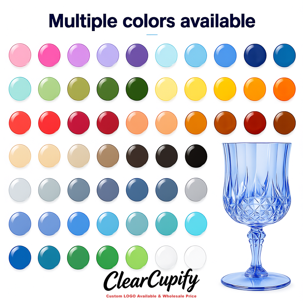 Blue 7oz Acrylic Plastic Wine Goblets - 2.7 x 6.7 inches Party & Wedding Wine Glasses