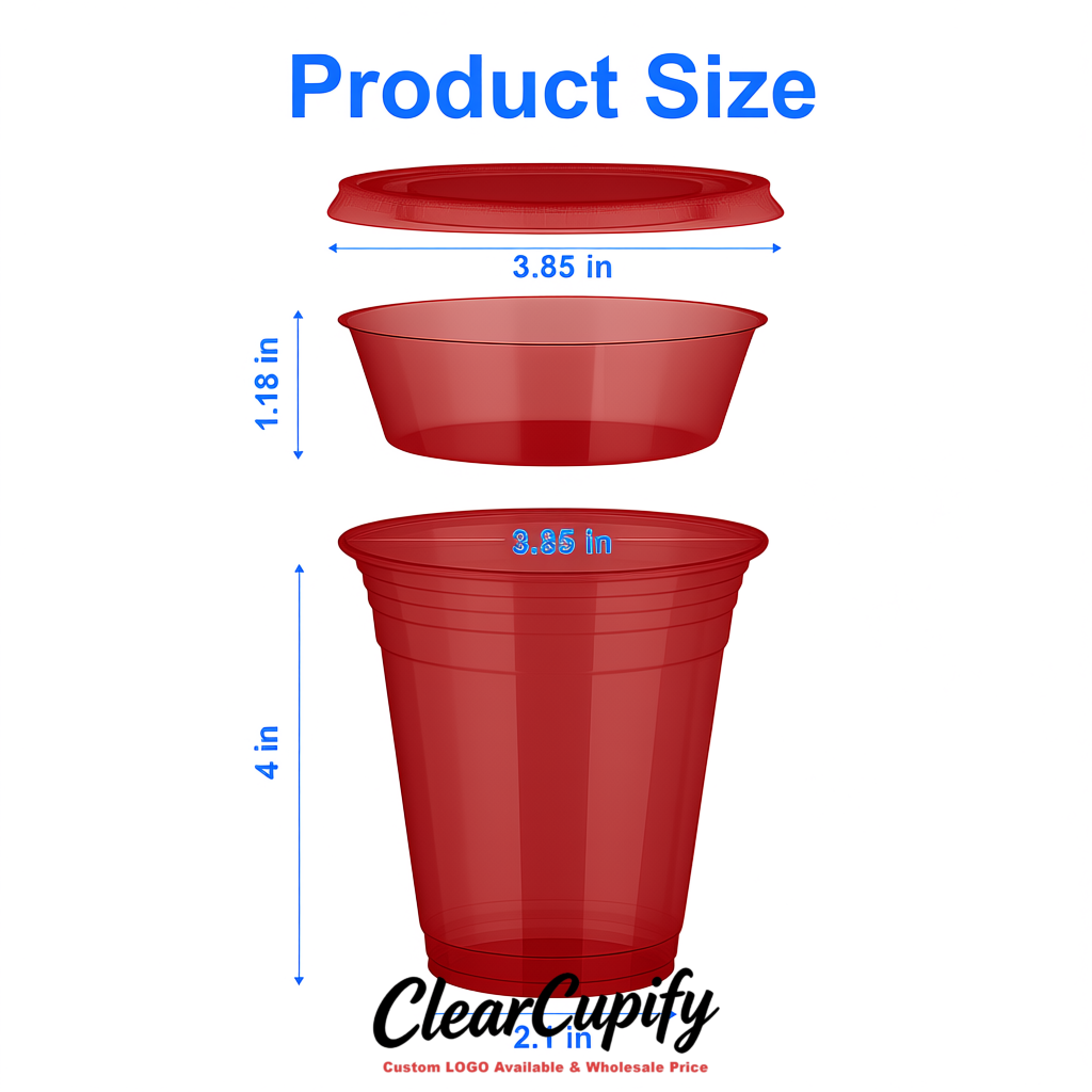 Brick Red 12 oz Disposable Plastic Parfait Cups with Insert & Flat lids 3.85 x 2.1 x 4 inches