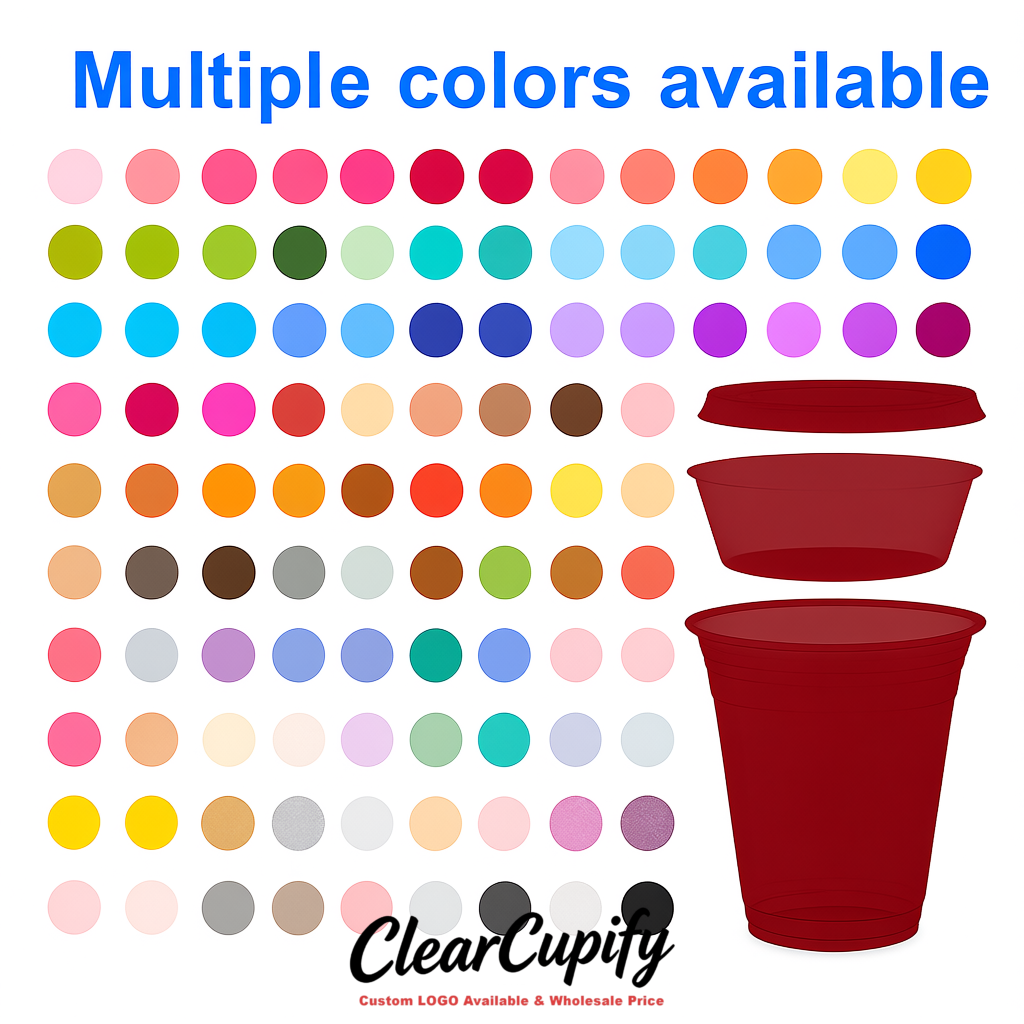 Brick Red 12 oz Disposable Plastic Parfait Cups with Insert & Flat lids 3.85 x 2.1 x 4 inches