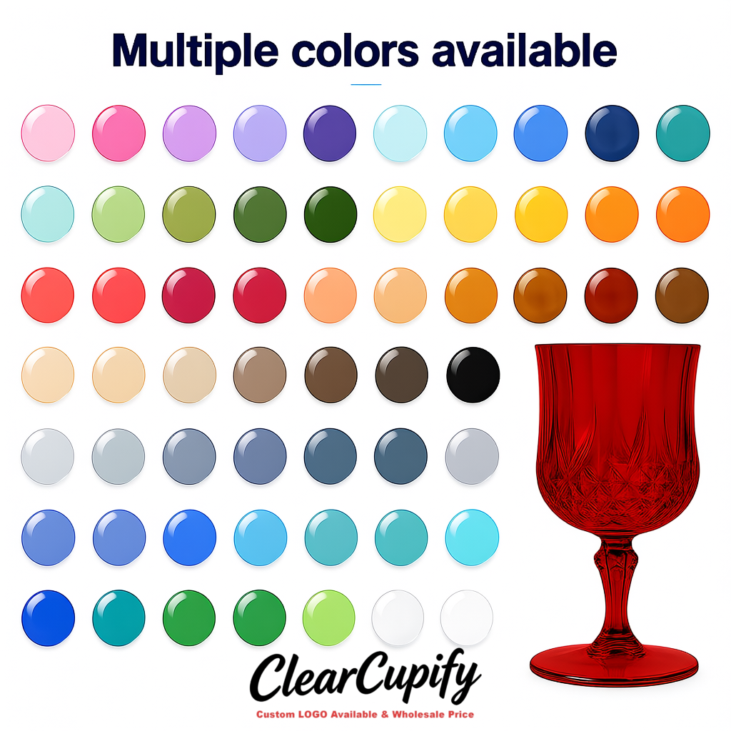 Brick Red 7oz Acrylic Plastic Wine Goblets - 2.7 x 6.7 inches Party & Wedding Wine Glasses