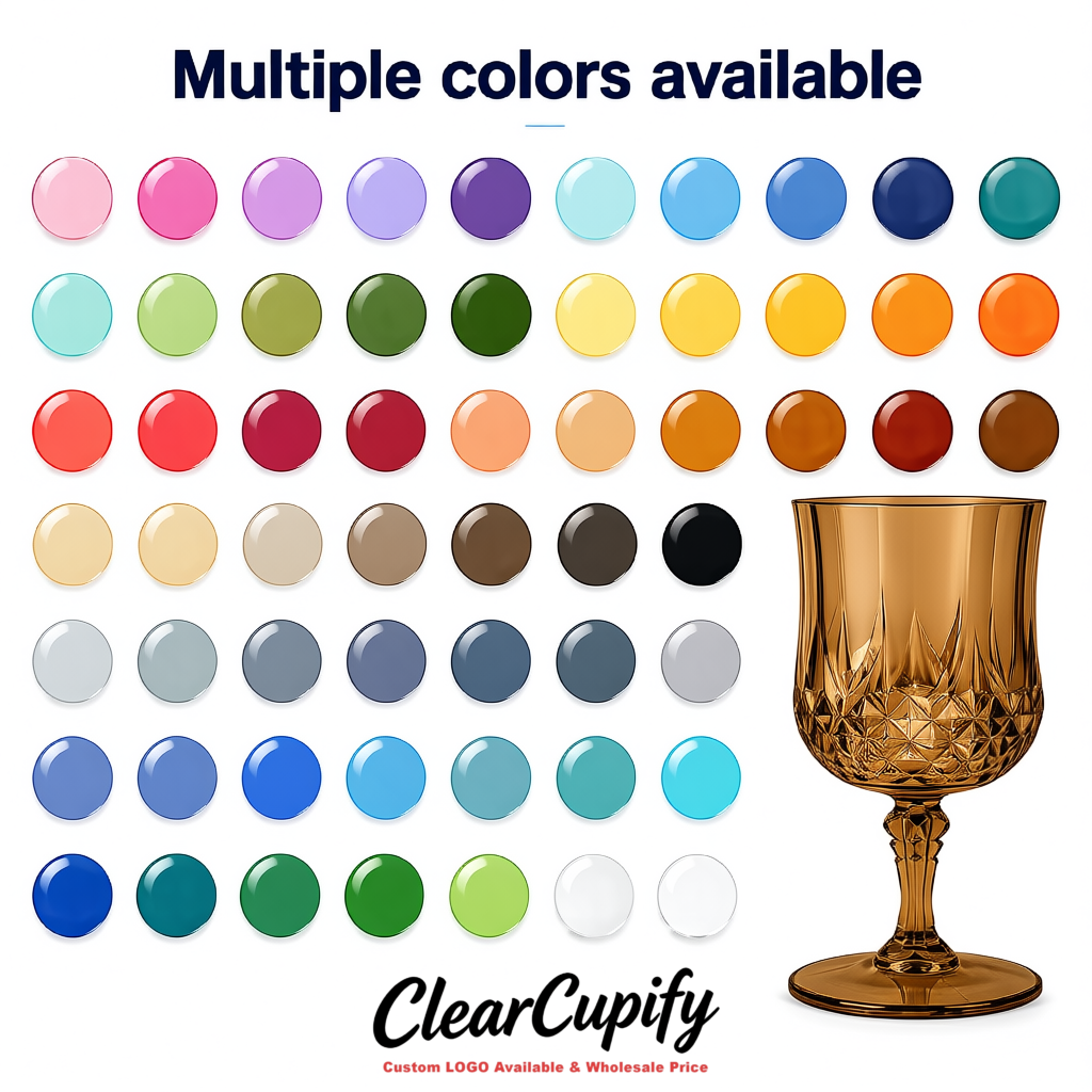 Bronze 7oz Acrylic Plastic Wine Goblets - 2.7 x 6.7 inches Party & Wedding Wine Glasses