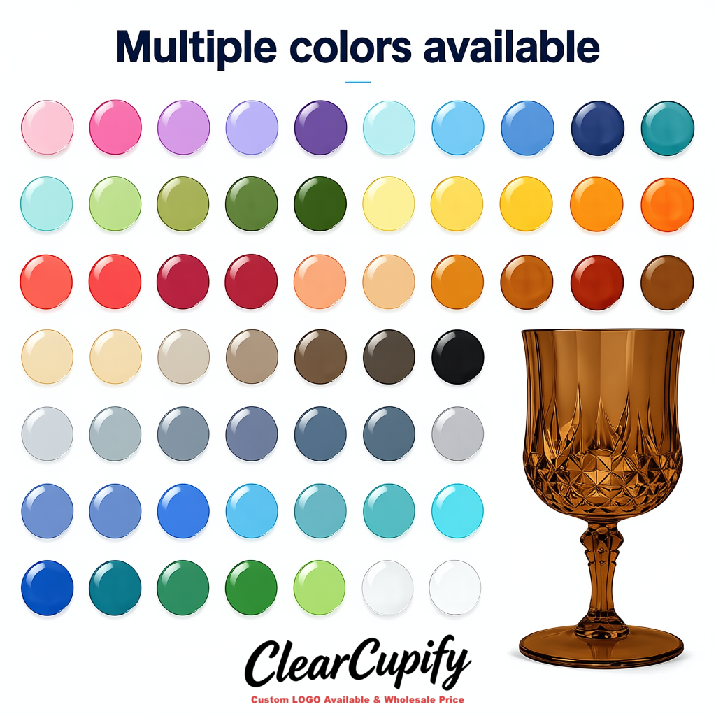 Brown 7oz Acrylic Plastic Wine Goblets - 2.7 x 6.7 inches Party & Wedding Wine Glasses